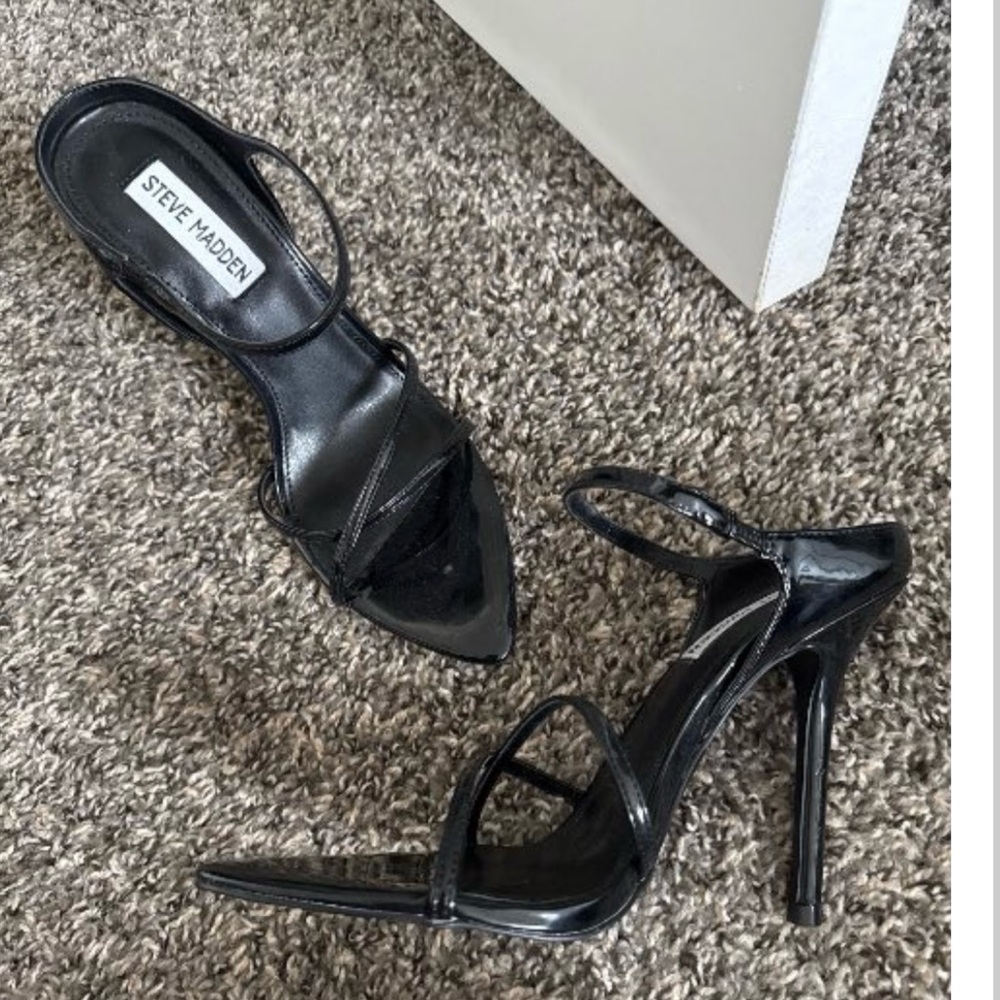 Steve Madden Black Strappy Heels